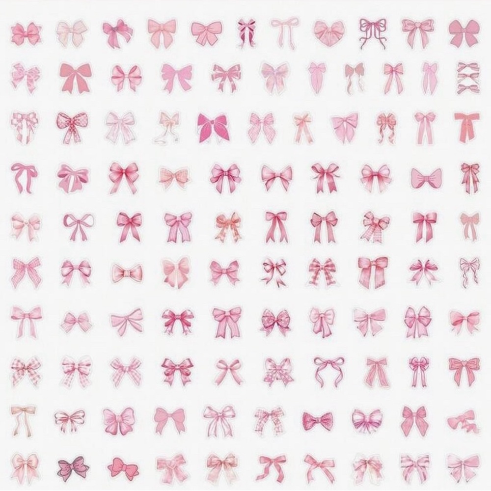 103 Pink Bow Sticker Set - Picture 4 of 4